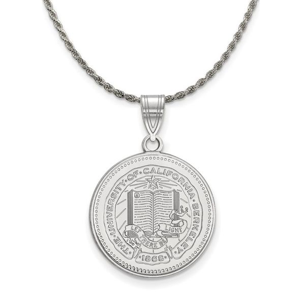 Sterling Silver California Berkeley Large Crest Disc...